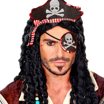 Widmann SRL Mini piratenhoedje met ooglapje
