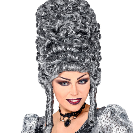 Widmann SRL Mooie hoge grijze gotiek pruik