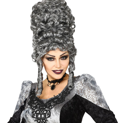 Widmann SRL Mooie hoge grijze gotiek pruik