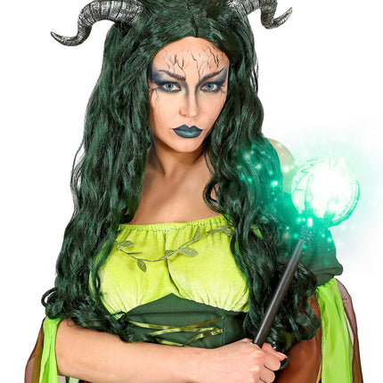 Widmann SRL Mooie pruik met zwarte hoorns