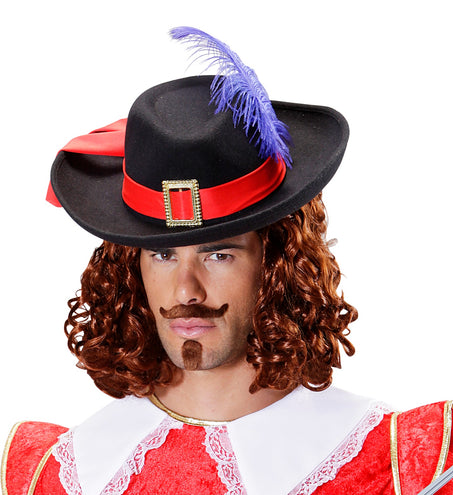 Widmann SRL Musketiershoed met blauwe veer