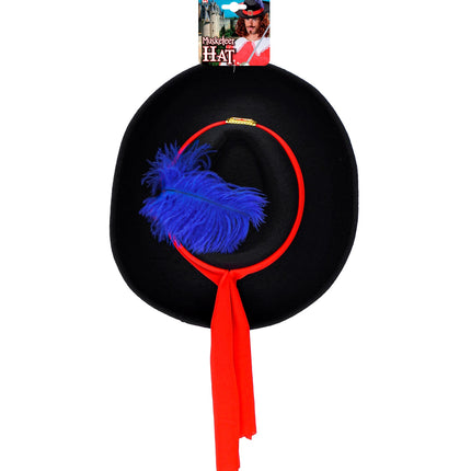 Widmann SRL Musketiershoed met blauwe veer