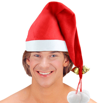 Widmann SRL Muts kerstman met belletje deluxe
