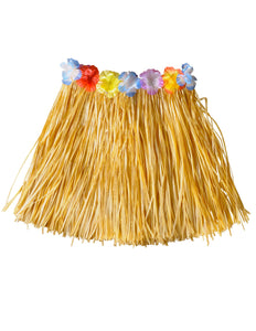 Widmann SRL Naturel Hawaiirokje met bloemenriem kind