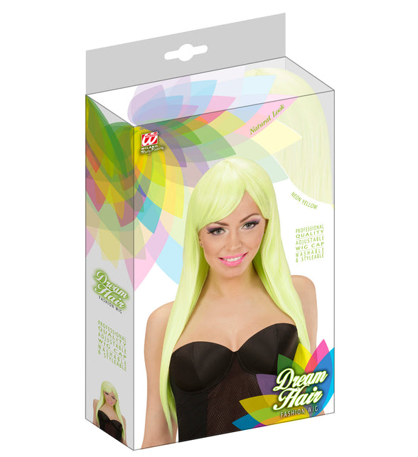 Widmann SRL Neon gele fashion pruiken