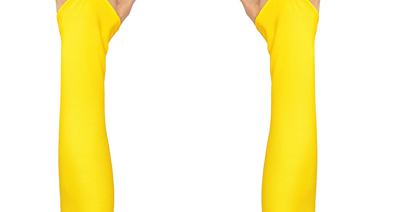 Widmann SRL Neon gele handschoenen satijn