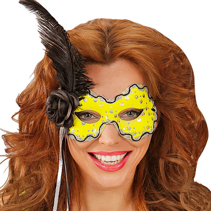 Widmann SRL Neon gele holografische Braziliaanse maskers