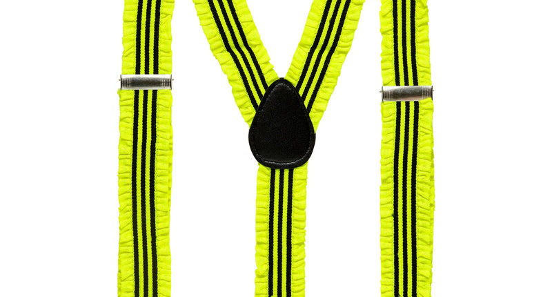 Widmann SRL Neon gele ruche bretels gestreept