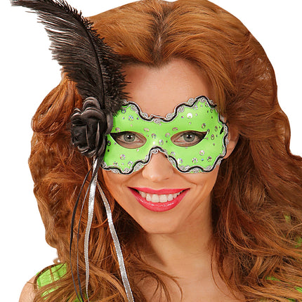 Widmann SRL Neon groene holografische Braziliaanse maskers
