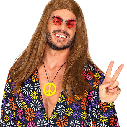 Widmann SRL Neon Hippie Ketting Rosa Geel