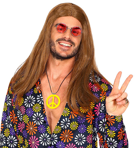 Widmann SRL Neon Hippie Ketting Rosa Geel