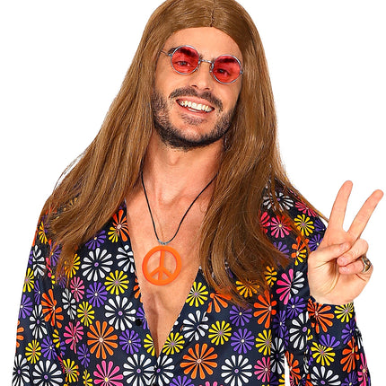 Widmann SRL Neon Hippie Ketting Rosa Oranje