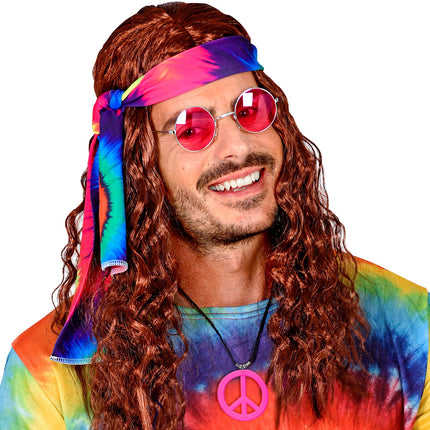 Widmann SRL Neon Hippie Ketting Rosa Roze