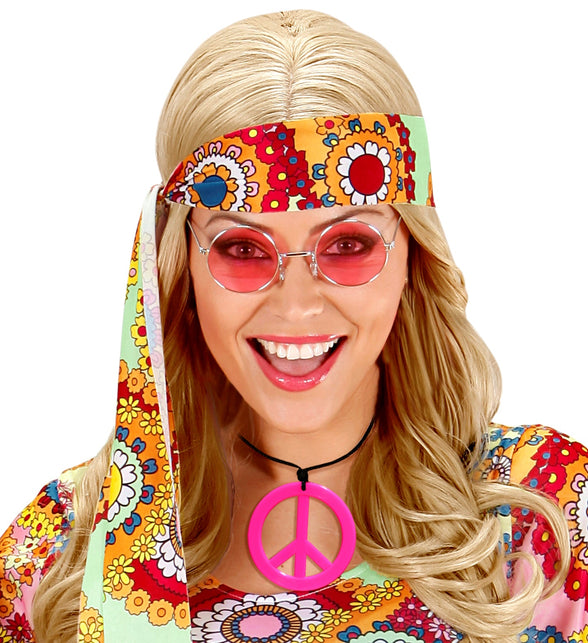 Widmann SRL Neon Hippie Ketting Rosa Roze