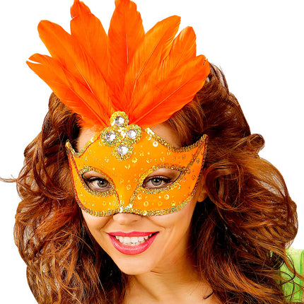 Widmann SRL Neon oranje Braziliaanse maskers