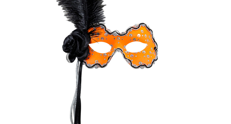 Widmann SRL Neon oranje holografische Braziliaanse maskers