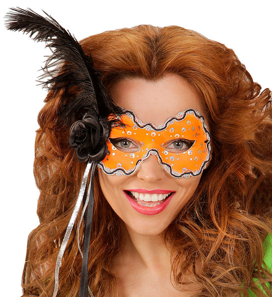 Widmann SRL Neon oranje holografische Braziliaanse maskers