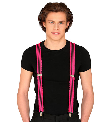 Widmann SRL Neon roze bretels met ruche