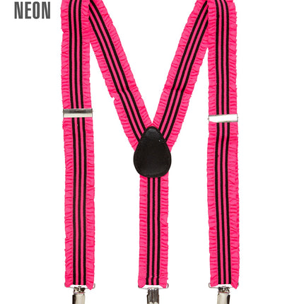 Widmann SRL Neon roze bretels met ruche