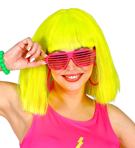 Widmann SRL Neon roze bril met luikjes