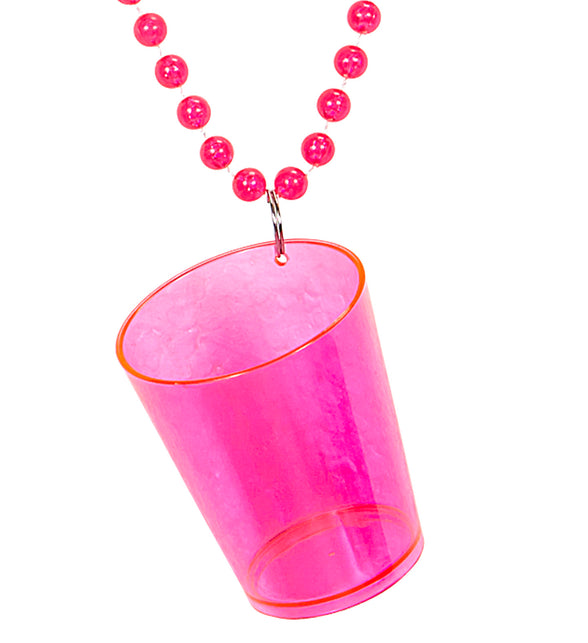 Widmann SRL Neon roze glazen halskettingen