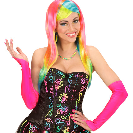 Widmann SRL Neon roze handschoenen