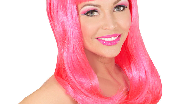 Widmann SRL Neon roze pruik  Patsy