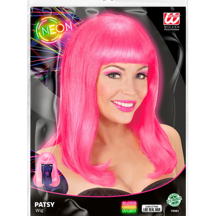 Widmann SRL Neon roze pruik  Patsy