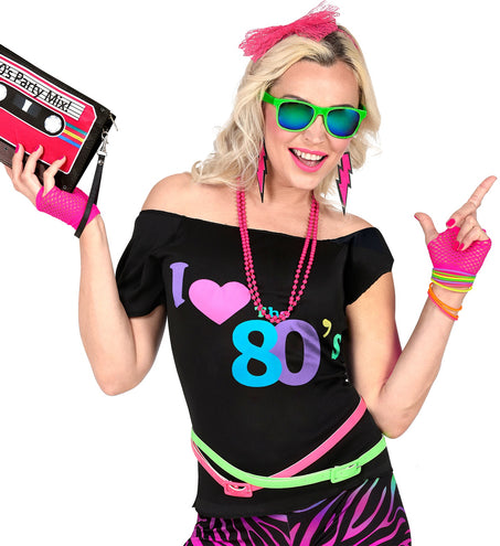 Widmann SRL Neon vingerhandschoenen roze