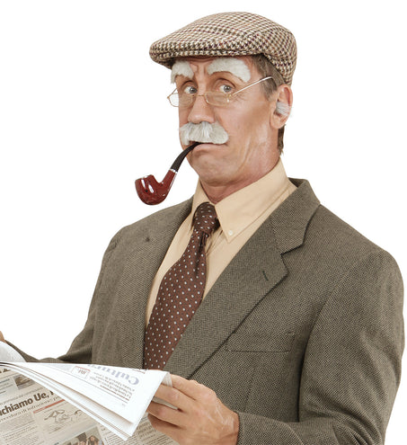 Widmann SRL Nep snor en wenkbrauwen grijs