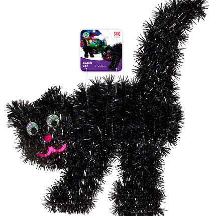 Widmann SRL Nep zwarte kat decoratie