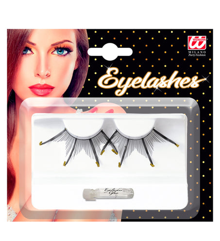 Widmann SRL Nepwimpers zwarte lang gouden punten