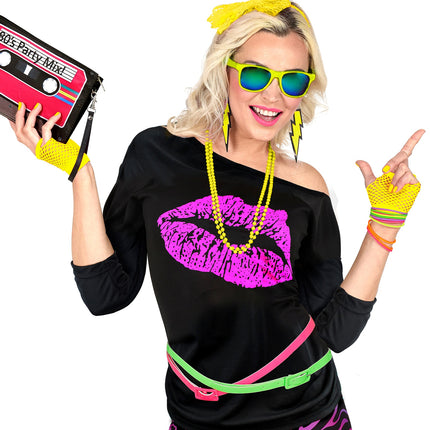 Widmann SRL Net handschoenen neon geel