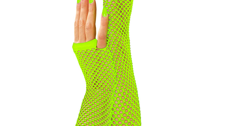 Widmann SRL Net handschoenen neon groen lang