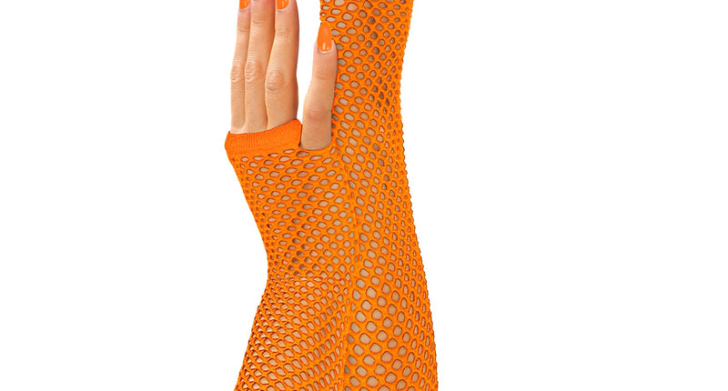 Widmann SRL Net handschoenen neon oranje lang