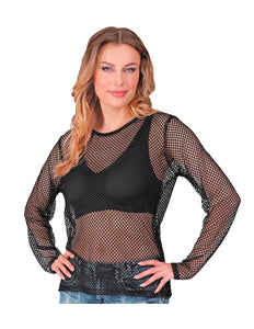 Widmann SRL Net shirt lang zwart