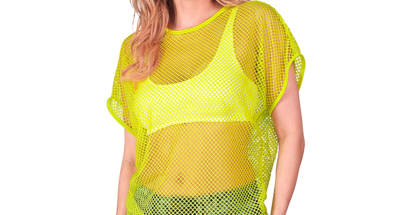 Widmann SRL Net t-shirt neon geel