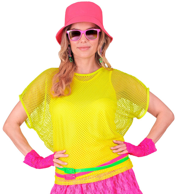 Widmann SRL Net t-shirt neon geel