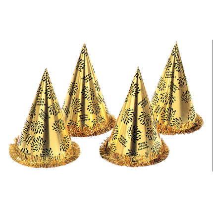 Widmann SRL Nieuwjaar punthoed goud Happy New Year