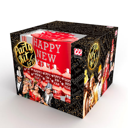 Widmann SRL Nieuwjaar versier set rood Happy New Year