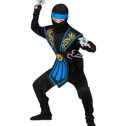 Widmann SRL Ninja pak kinderen Kombat blauw