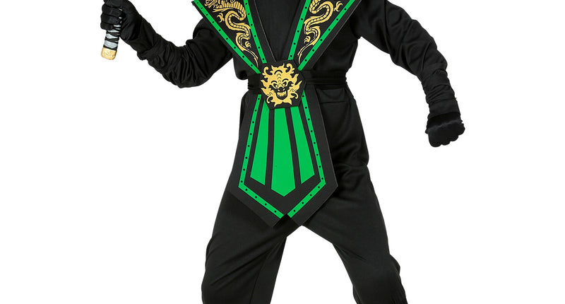 Widmann SRL Ninja pak kinderen Kombat groen