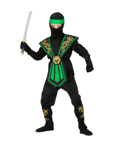Widmann SRL Ninja pak kinderen Kombat groen