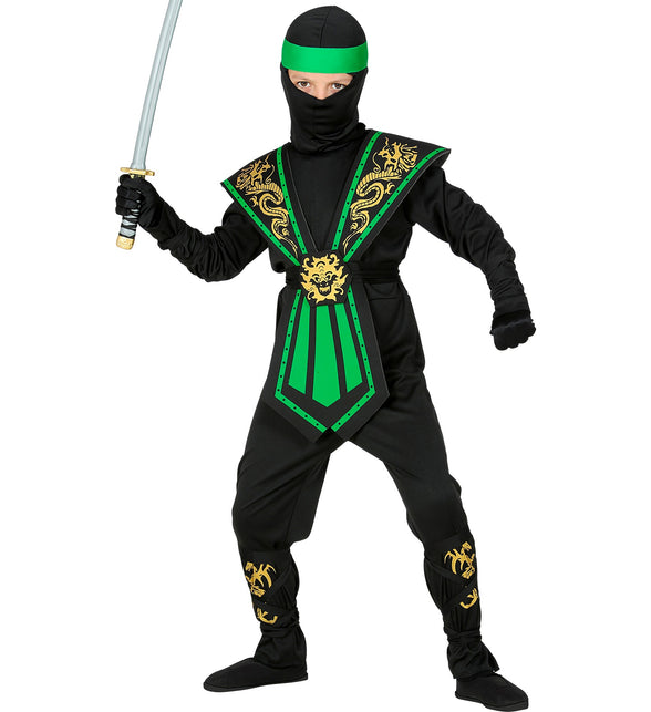 Widmann SRL Ninja pak kinderen Kombat groen