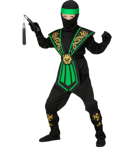 Widmann SRL Ninja pak kinderen Kombat groen
