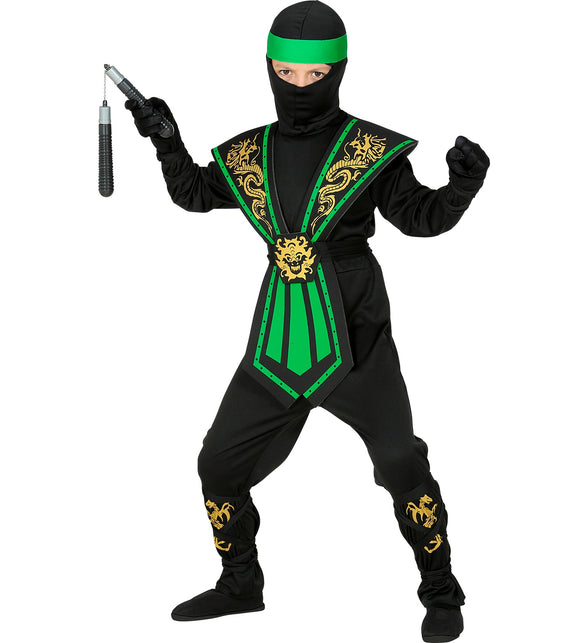 Widmann SRL Ninja pak kinderen Kombat groen