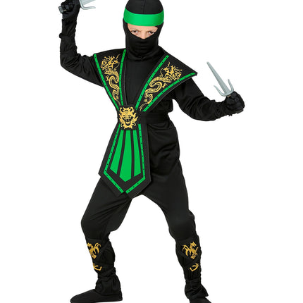 Widmann SRL Ninja pak kinderen Kombat groen