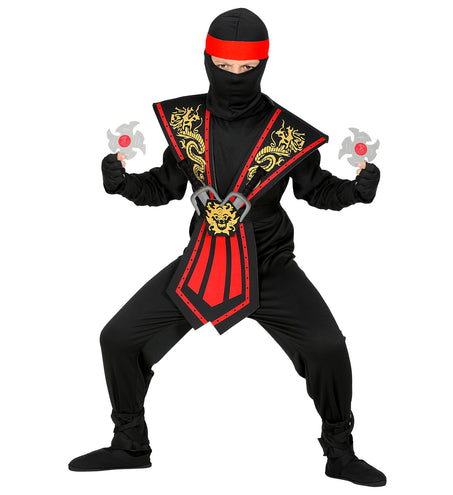 Widmann SRL Ninja pak kinderen Kombat rood