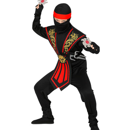 Widmann SRL Ninja pak kinderen Kombat rood