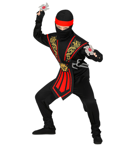 Widmann SRL Ninja pak kinderen Kombat rood